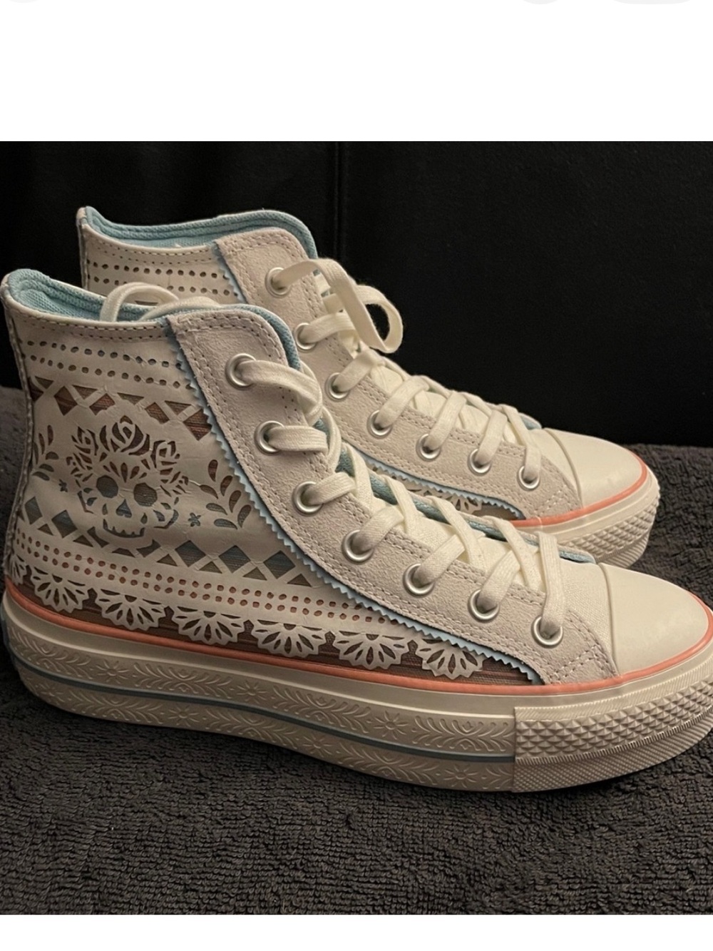 Converse Chuck Taylor Lift Day Of The Dead Shoe A12439C Women Size 7 NWOB